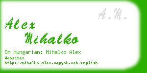 alex mihalko business card